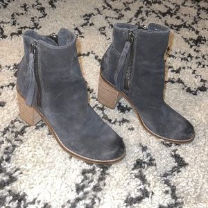 Dolce Vita Lana Suede Stacked Block Heel Booties Size 7.5